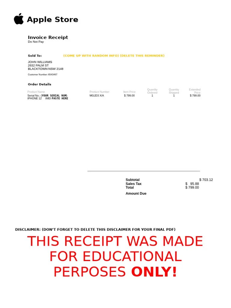 Apple Store Receipt | PDF