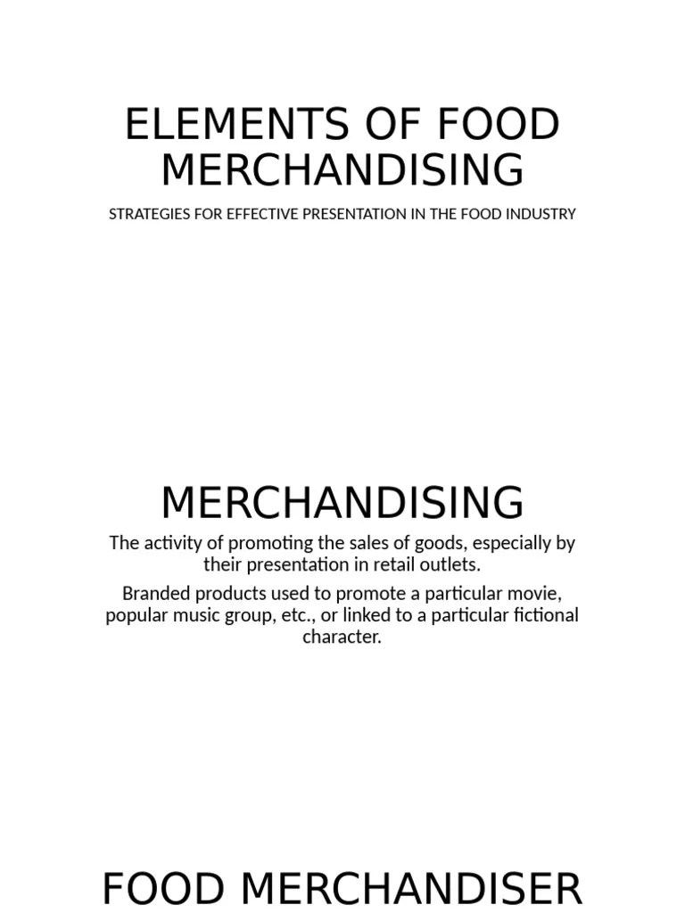 Elements of Food Merchandising PDF