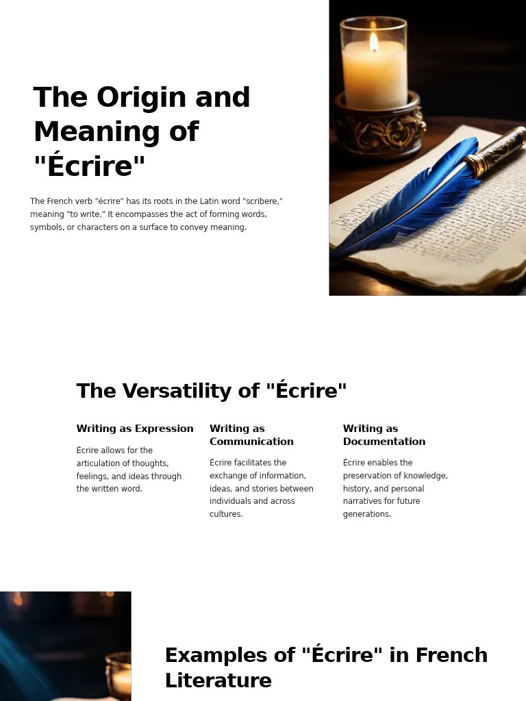 The Origin and Meaning of the Verb Ecrire PDF