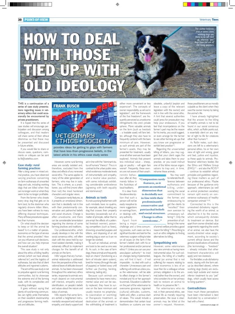 Veterinary Ethics_Case Studies_Animals as Tools_Frank Busch