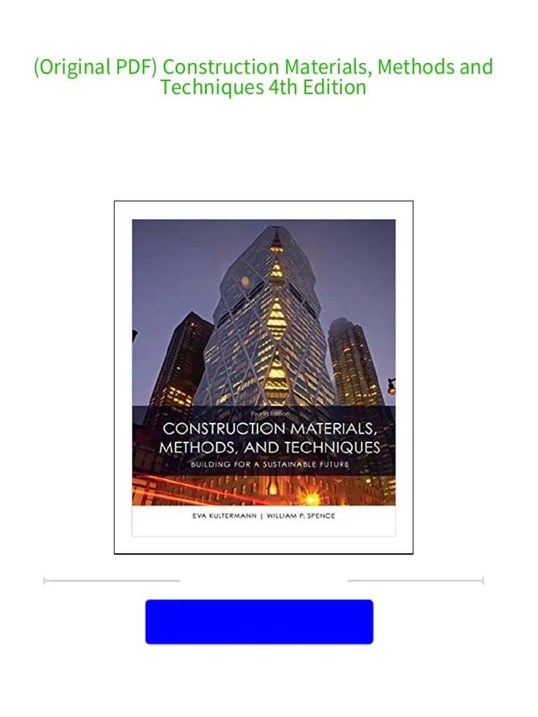 (Original PDF) Construction Materials, Methods and Techniques 4th