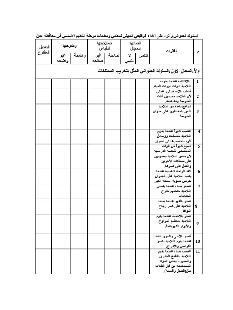 نموذج استبيان Pdf كونتنت