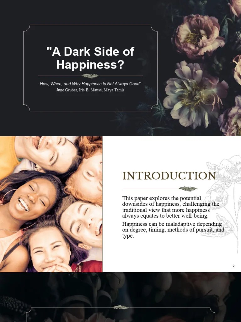 The Dark Side of Happiness Explored PDF Happiness Emotions
