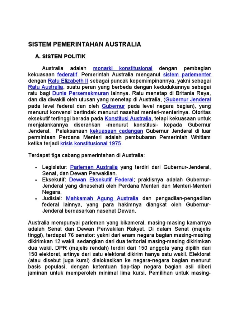 Sistem Pemerintahan Australia