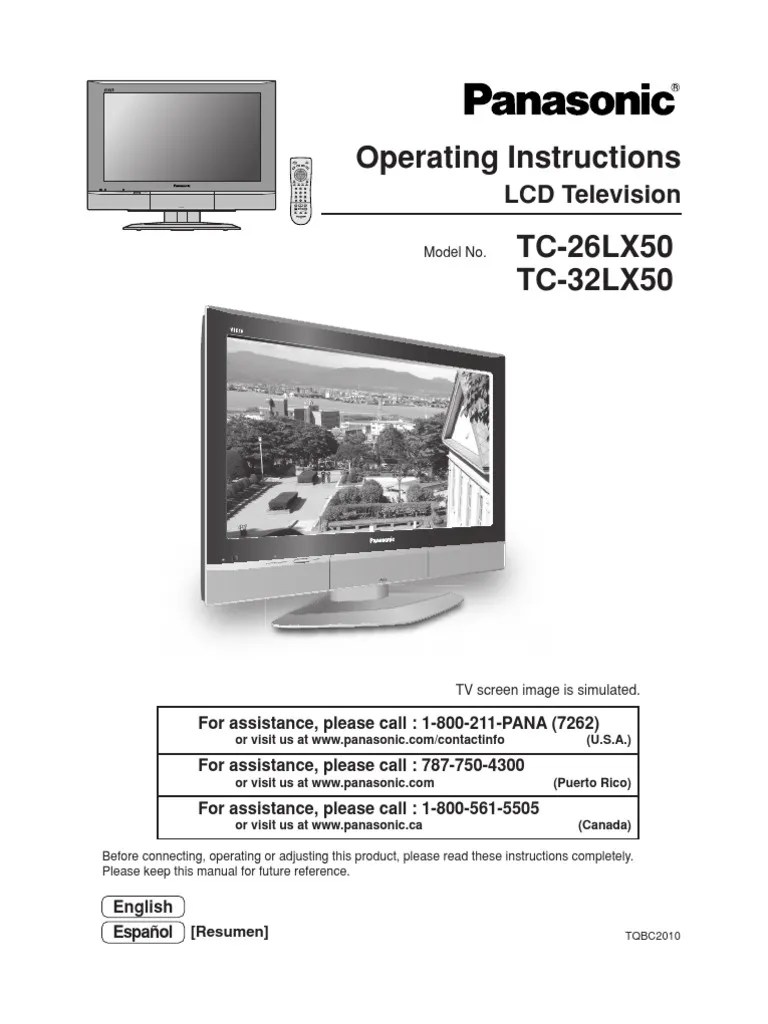 Manual Panasonic TV LCD | PDF | Hdmi | Set Top Box