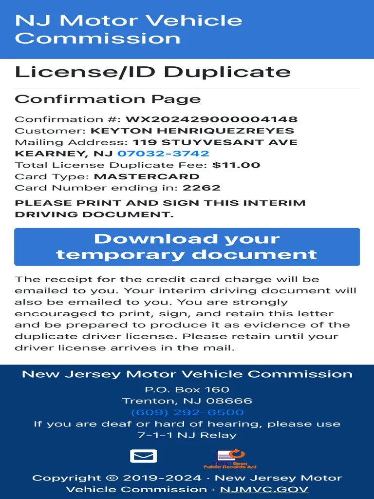 New Jersey Motor Vehicle Commission - Online Services | PDF | Business