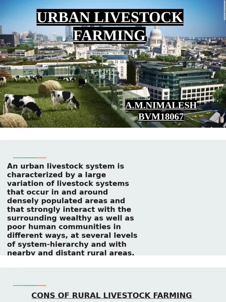 Urban Livestock Farming PDF Agriculture Livestock