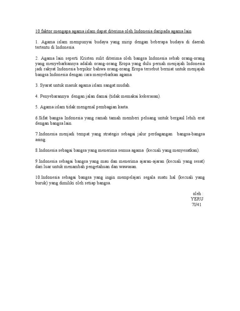 Faktor Penyebab Agama Islam Cepat Berkembang Di Indonesia