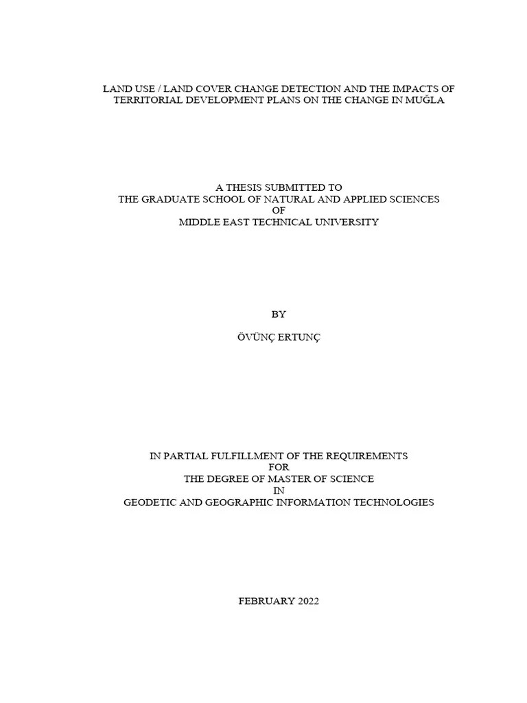 Tezertunc,ö.land Use Land Cover Change Detection and the Impacts of