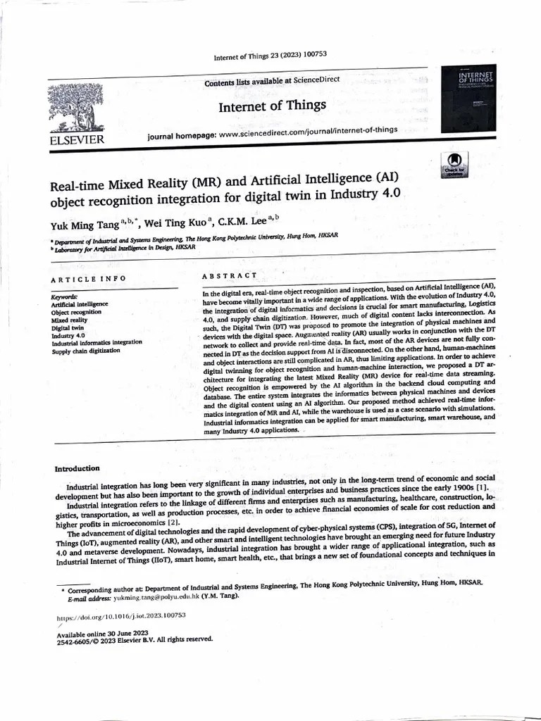 RealTime Mixed Reality and Artificial Intelligence Object Recognition