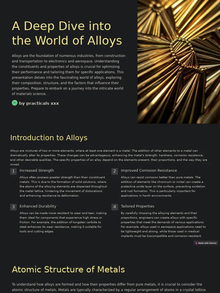 A Deep Dive Into The World of Alloys PDF Alloy Metals