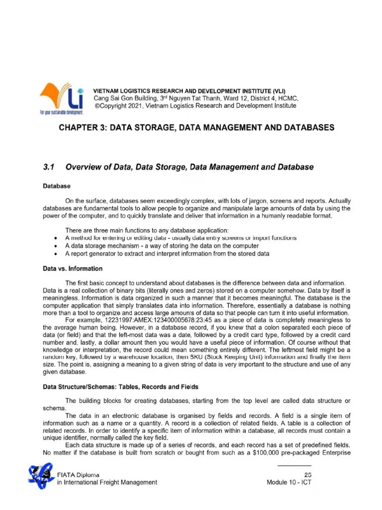 Data Storage, Data Management and Databases PDF