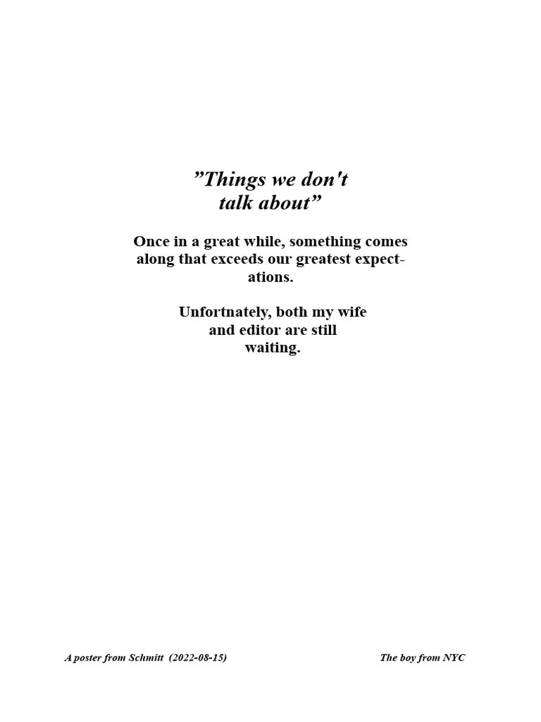 Things We Dont Talk About PDF