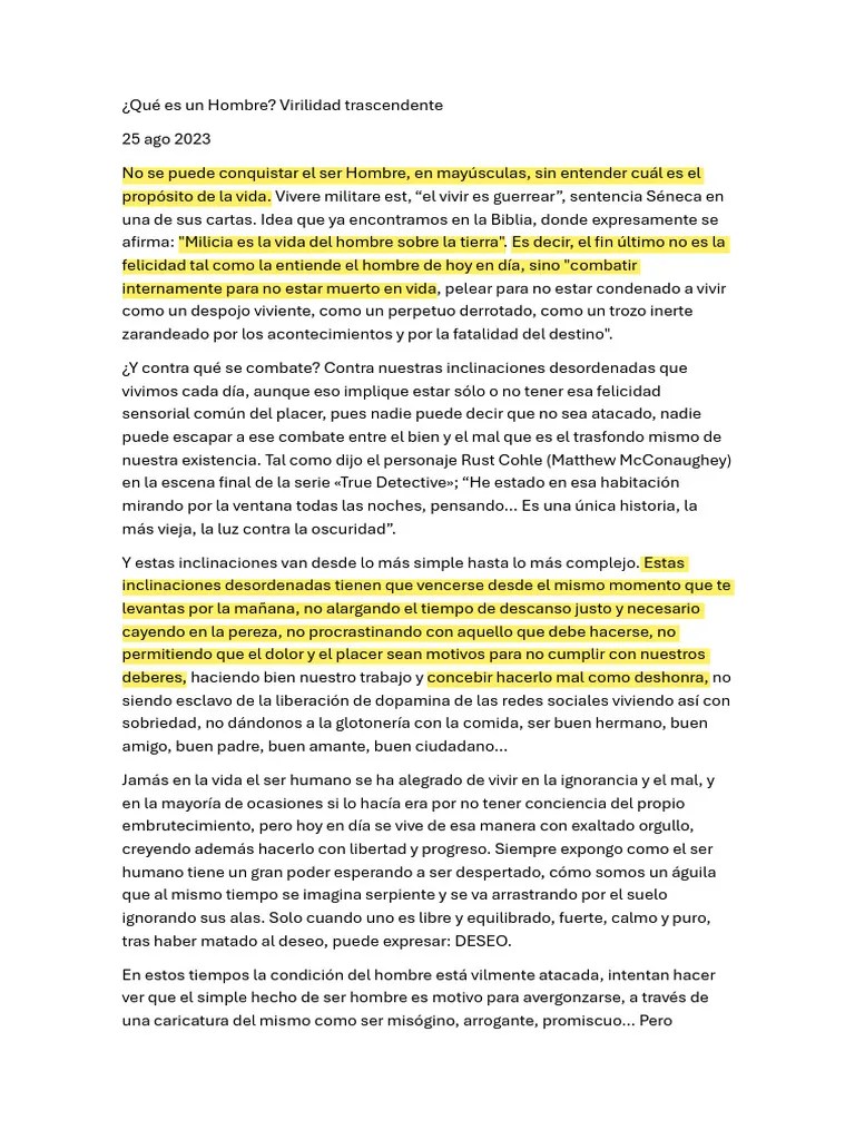 Qué Es Un Hombre PDF Virtud Yin y yang