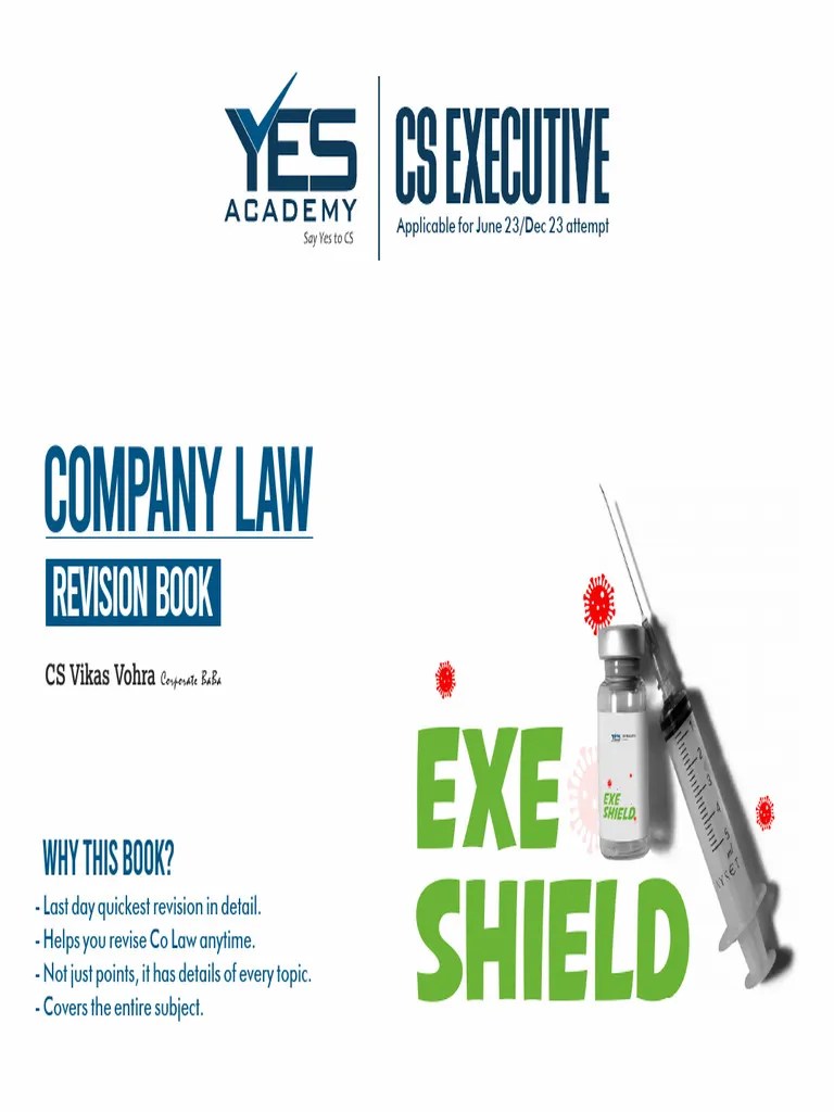 Company Law Revision Book CS Vikas Vohra, YES Academy (Apr 23) PDF