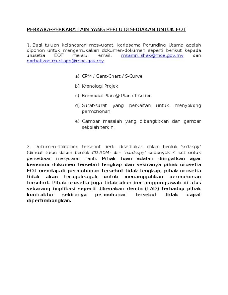 Contoh surat rasmi permohonan lanjutan masa jkr contoh surat rasmi. Contoh Surat Eot Kumpulan Contoh Surat Dan Soal Terlengkap