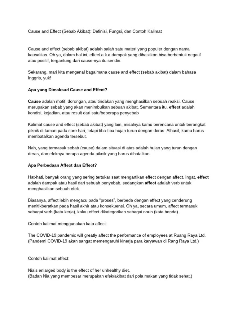 Cause Effect Definisi, Fungsi, Dan Contoh Kalimat PDF(03)