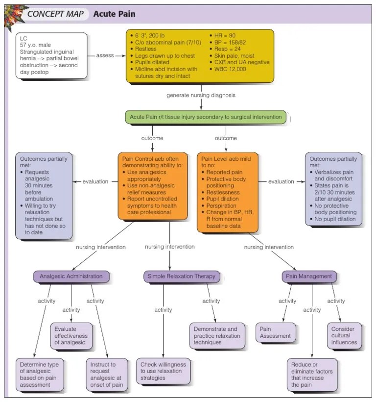 Concept Map For Chest Pain Concept Map Acute Pain
