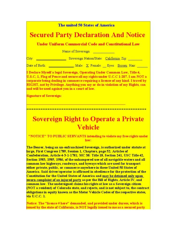 Ucc1 Traveling Rights and Understanding United States Constitution Fourteenth Amendment To