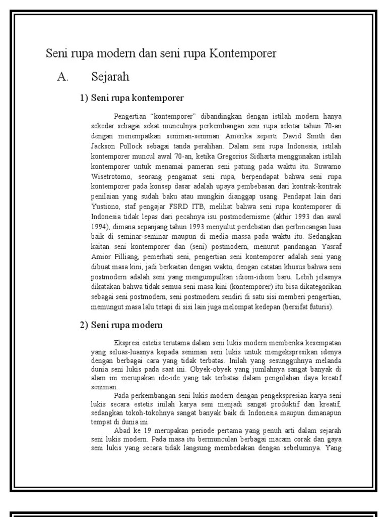 Seni Rupa Modern Dan Seni Rupa Kontemporer Real) | PDF