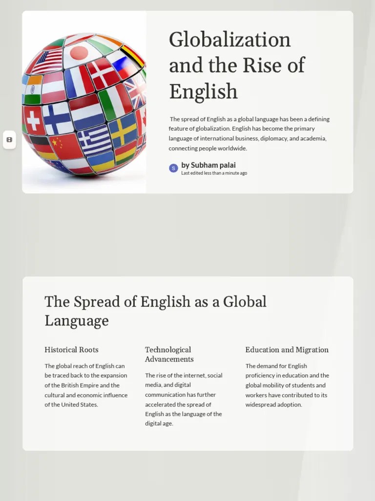 Globalization and The Rise of English | PDF | English Language
