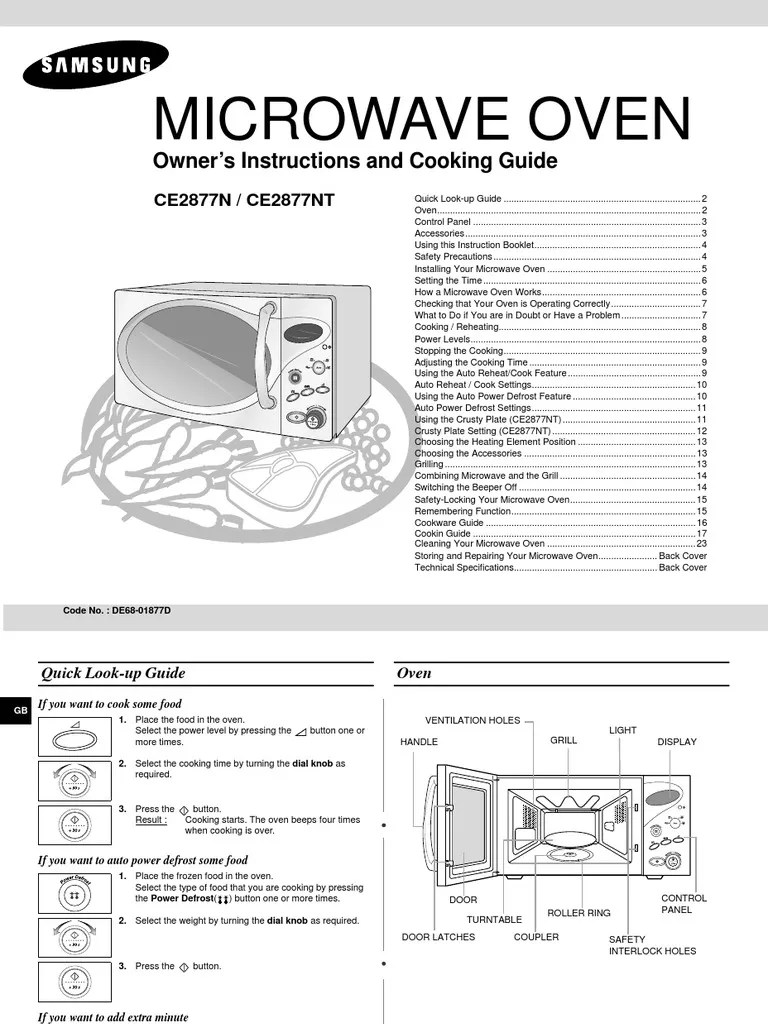 Microwave Manual PDF Grilling Cookware And Bakeware