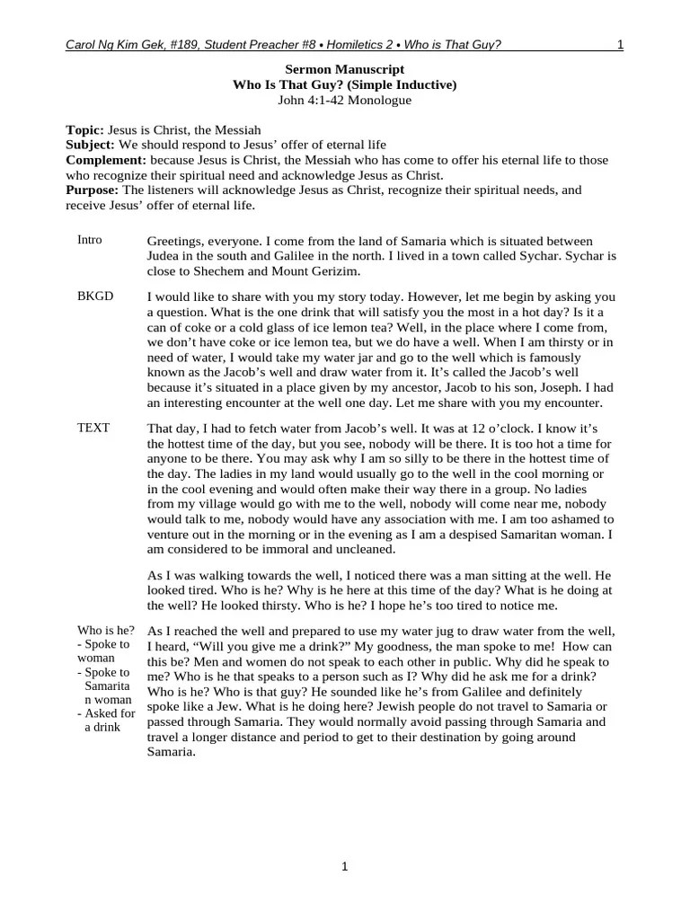 104John 4 Samaritan Woman Monologue (Carol NG) 11 Eng Mo v4 PDF