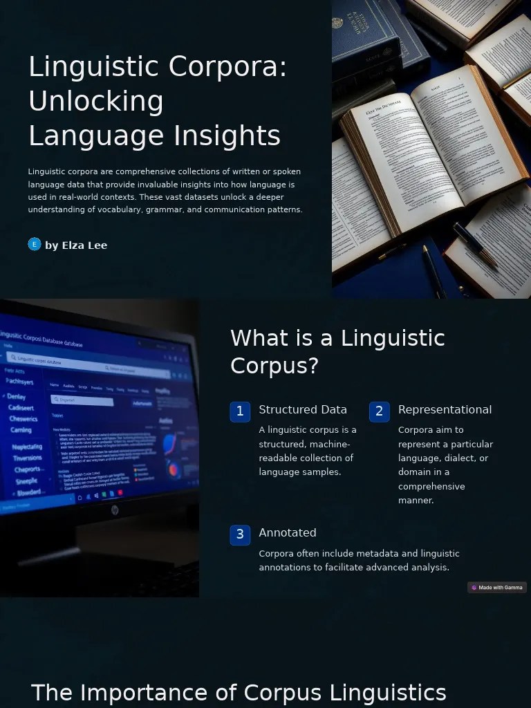 Linguistic Corpora Unlocking Language Insights PDF Linguistics Data