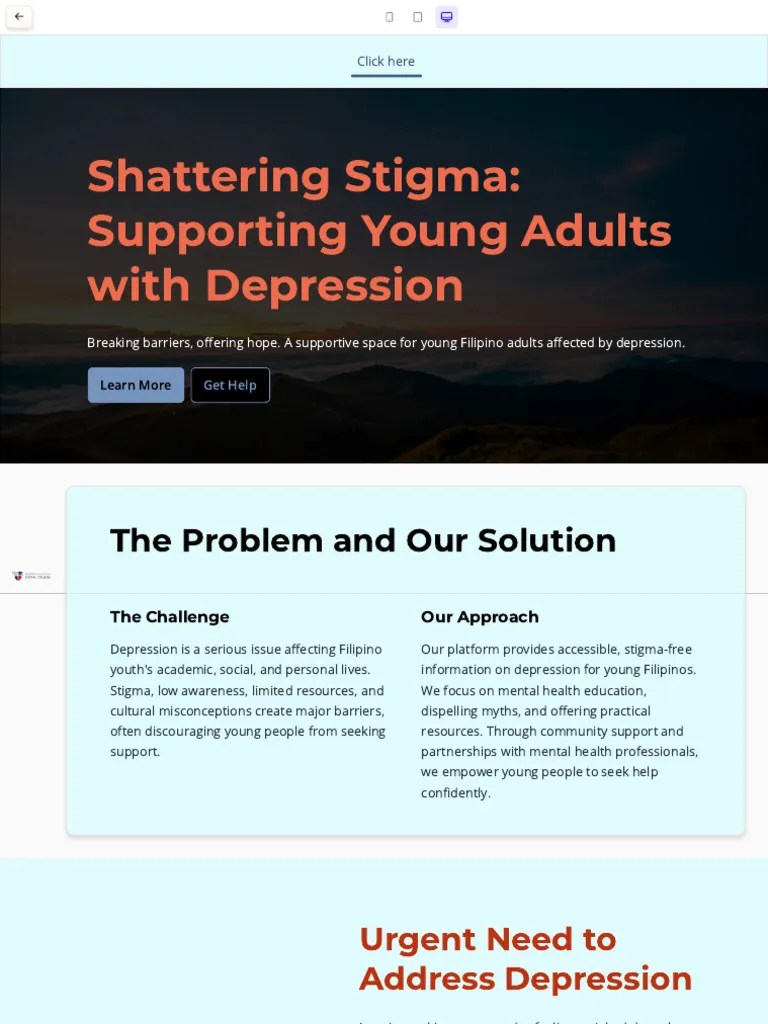 Shattering Stigma Supporting Young Adults With Depression Website