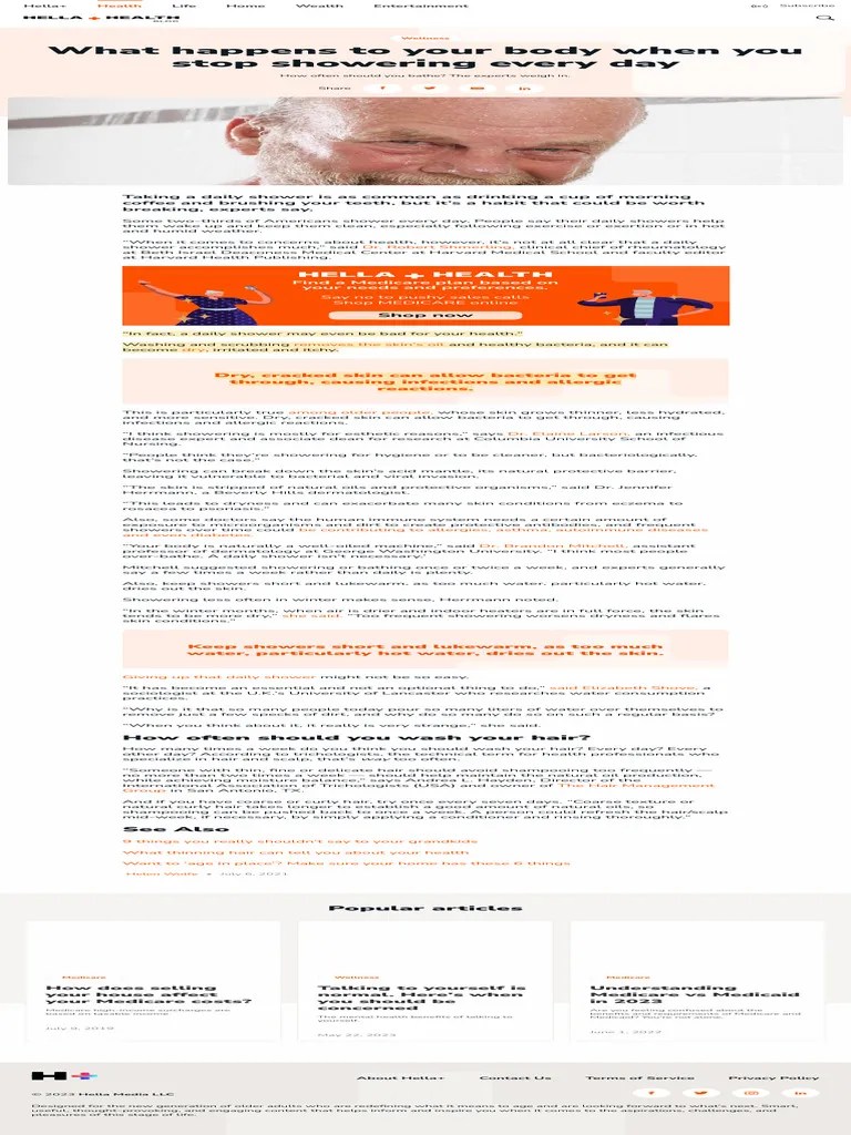 What Happens To Your Body When You Stop Showering Every Day Hella