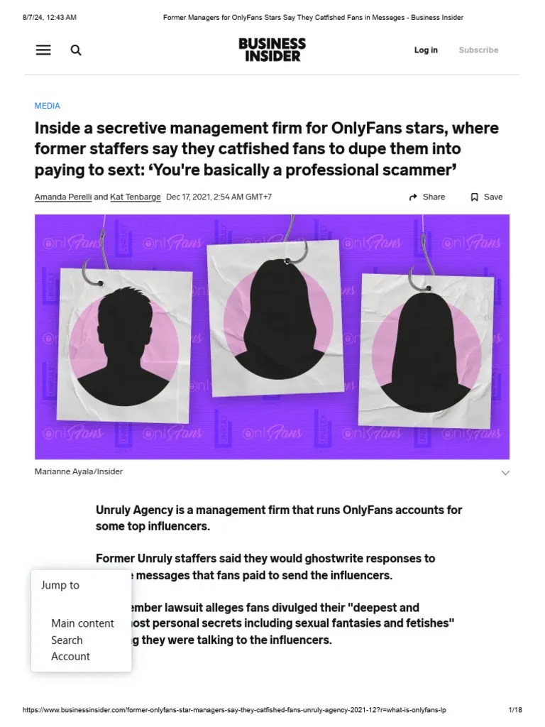 Former Managers For OnlyFans Stars Say They Catfished Fans in Messages