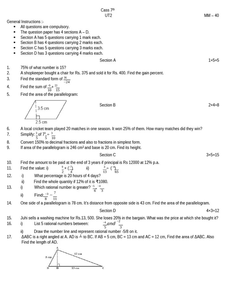 Ut 2 Class 7 Ris Dec 2023 PDF Arithmetic Numbers(08)