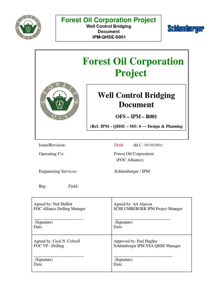 Forest Oil Project Well Control Bridging Document2 PDF Oil Well