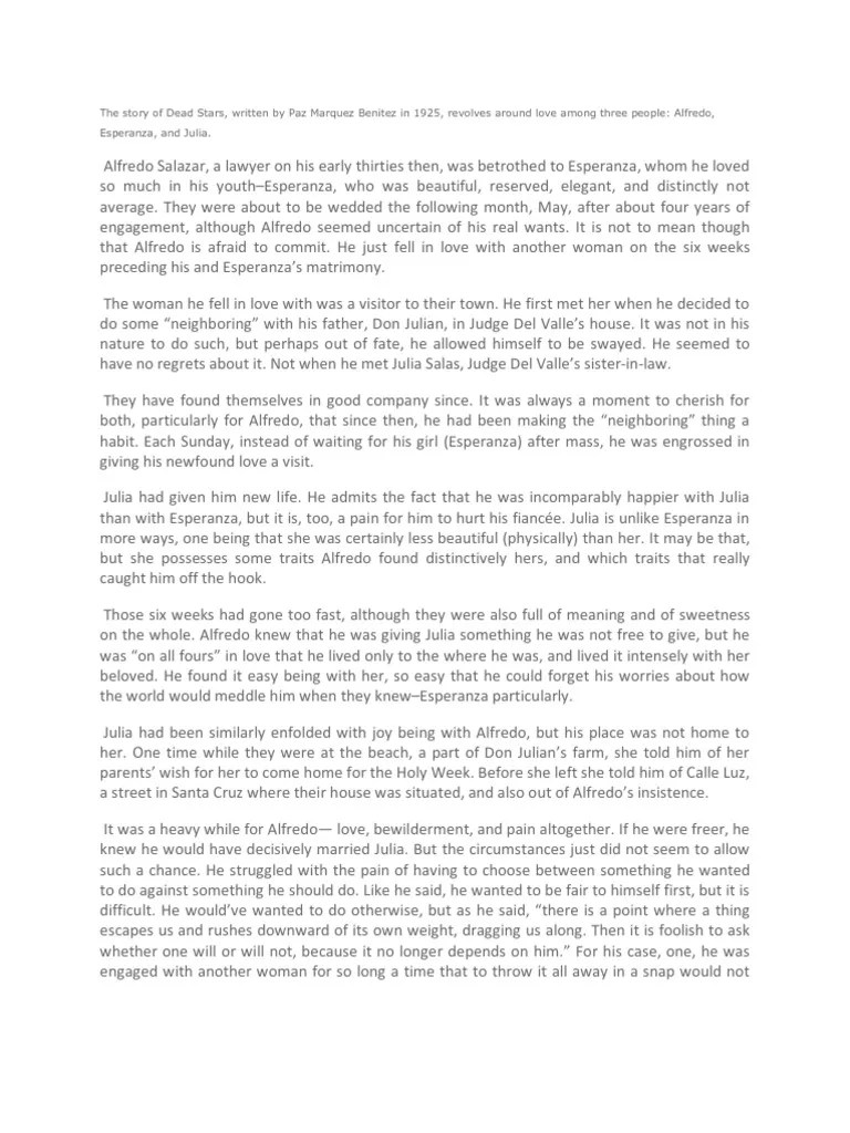 The Story of Dead Stars Books Paragraph