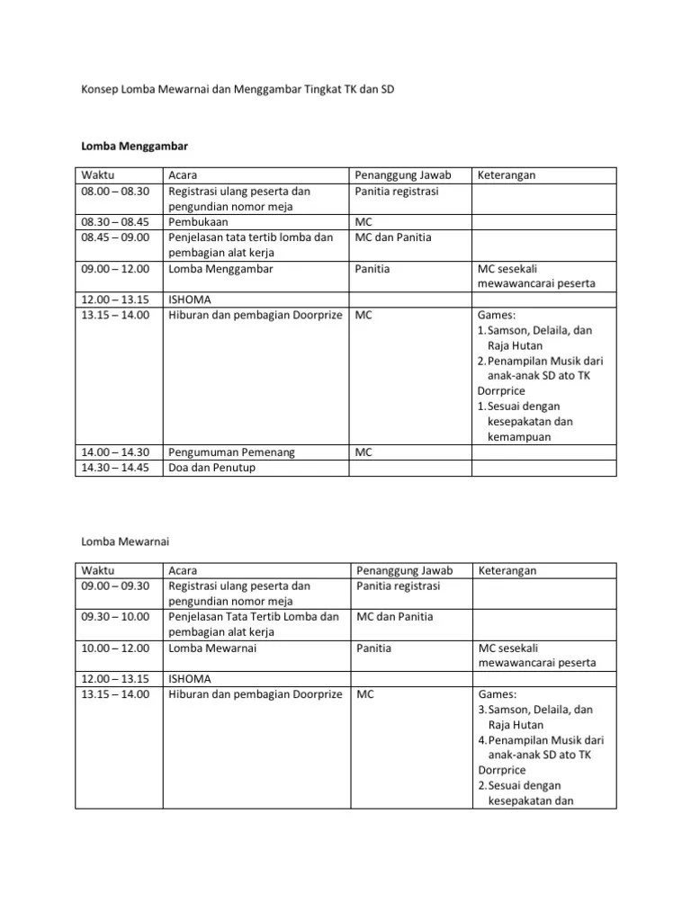 Incredible Contoh Proposal Lomba Mewarnai Pdf Ideas