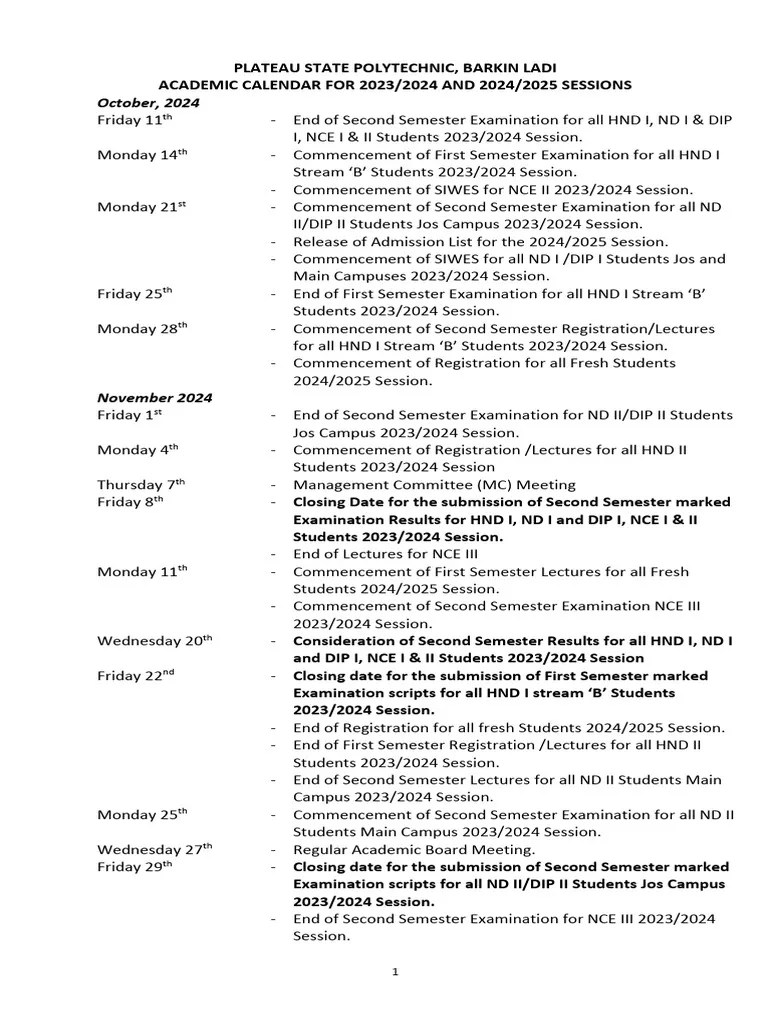 Academic Calendar 202420251 PDF Academic Term