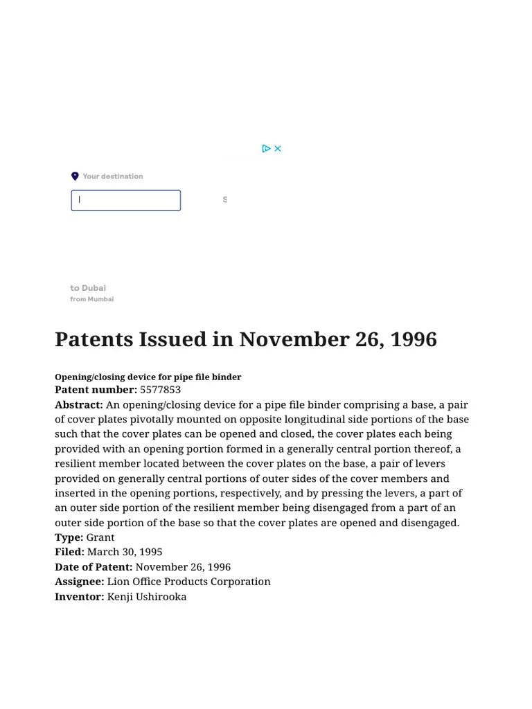 November 1996 US Patents by Issue Date Justia Patents Search PDF(03)