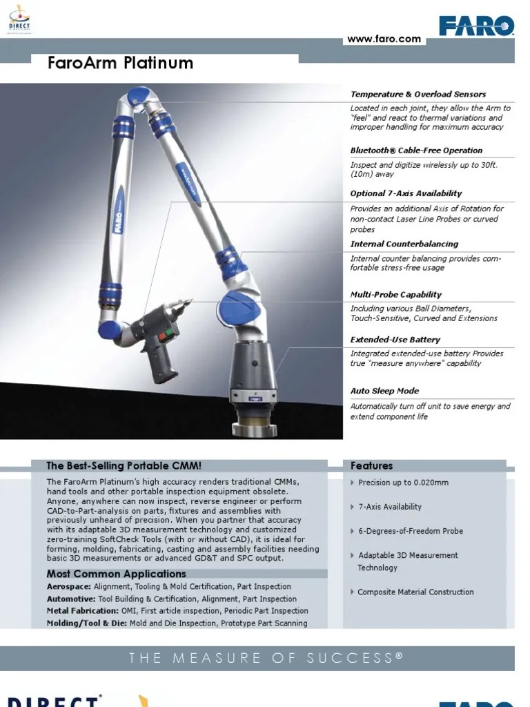 DDI FARO Platinum Arm Kilogram Accuracy And Precision