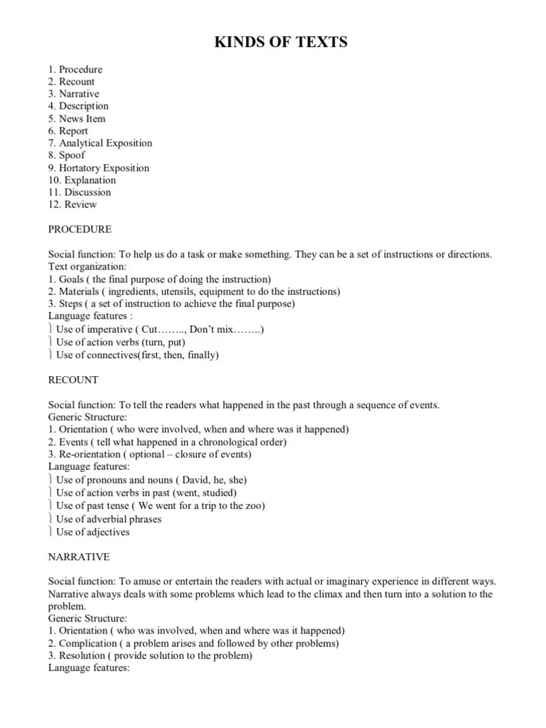 Contoh Report Text Beserta Generic Structure Dan Language Feature
