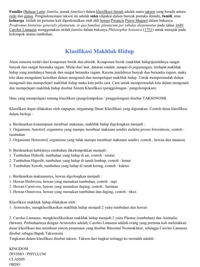 Ilmu Yang Mempelajari Tentang Klasifikasi Makhluk Hidup Disebut