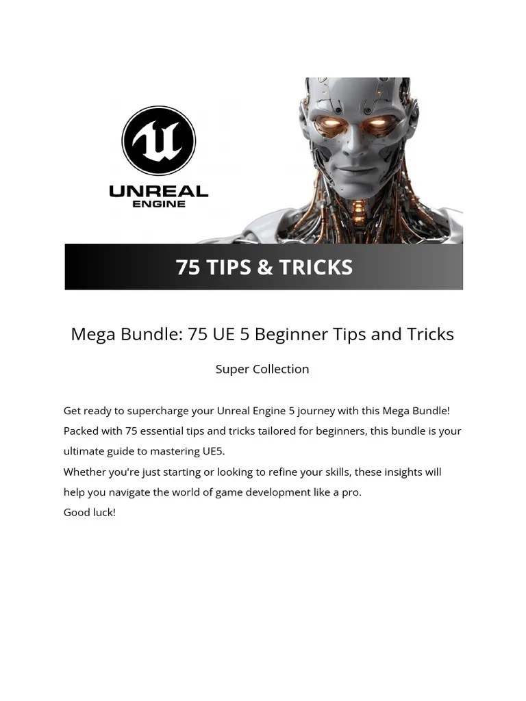 GUIDE Mega Bundle 75 UE 5 Beginner Tips and Tricks PDF Keyboard