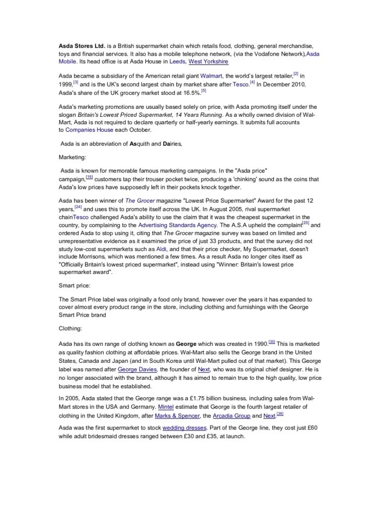 Asda & Primark PDF Walmart Retailing