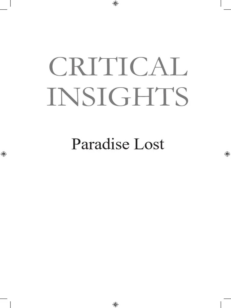 Paradiselost Criticalthinking PDF Paradise Lost