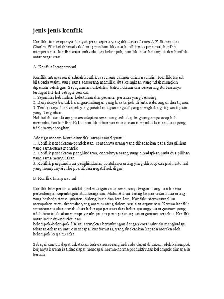 Jenis Jenis Konflik | PDF