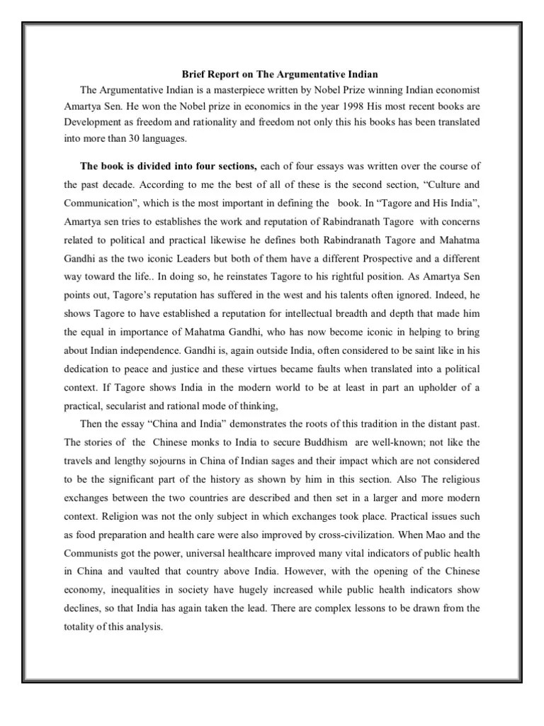 The Argumentative Indian Amartya Sen Reason Traditions