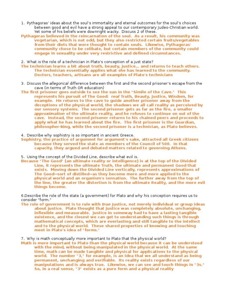 Plato Quiz Answers Plato Justice
