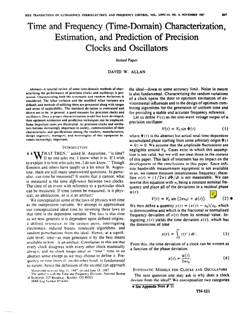 Time and Frequency (TimeDomain) Characterization, Estimation, and