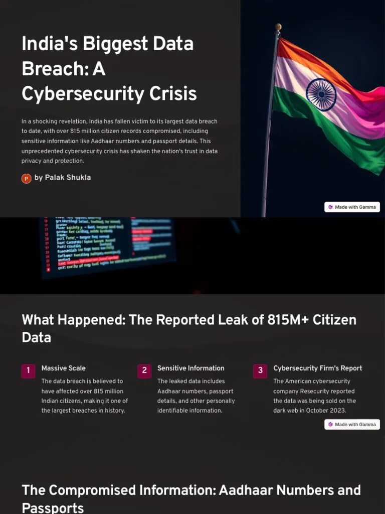 India's Largest Data Breach Exposed PDF Security Computer Security