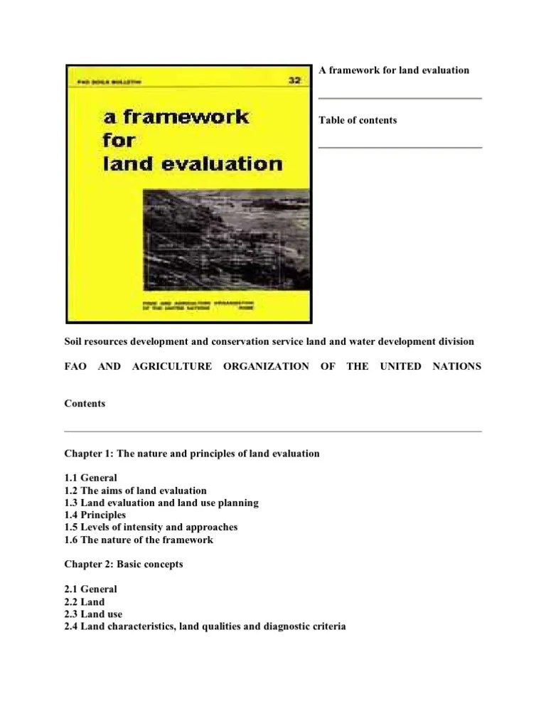 Land Evaluation Evaluation Soil