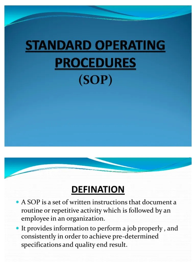 Standard Operating Procedures[1]